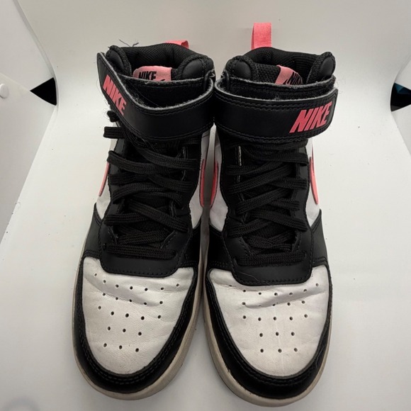 Nike Court Borough Mid 2 Youth Sneakers Black Pink White HooK Loop Sz 5.5Y - Picture 11 of 12